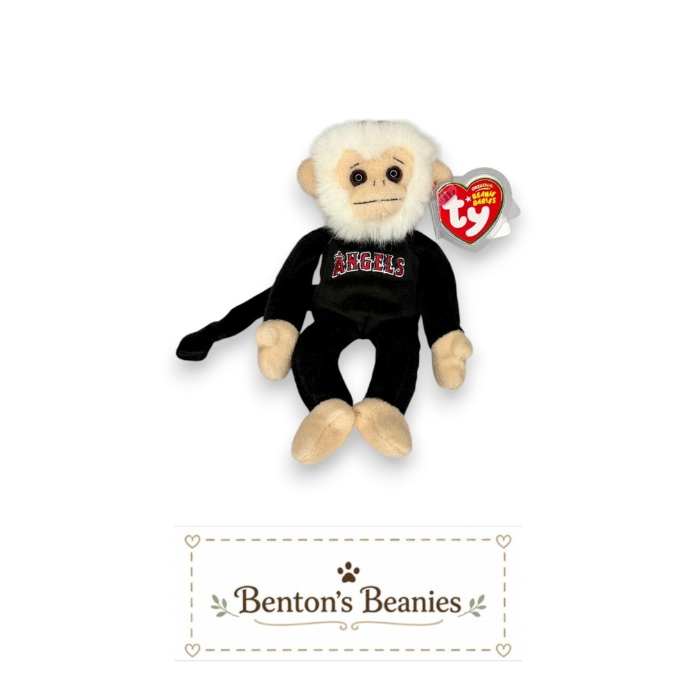Rally Monkey Ty Beanie Baby | Angels Baseball Fan ⚾ | Mint Heart Tag ⭐